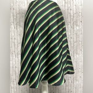 Ann Taylor A-Line Navy/Tan/Green Striped Skirt. Sz 2